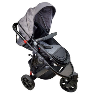 Aussie Baby Explorer 3 Wheels Pram - Grey - Aussie Baby