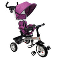 Deluxe Kids Tricycle with Sun Canopy & Parent Handle - Purple - Aussie Baby
