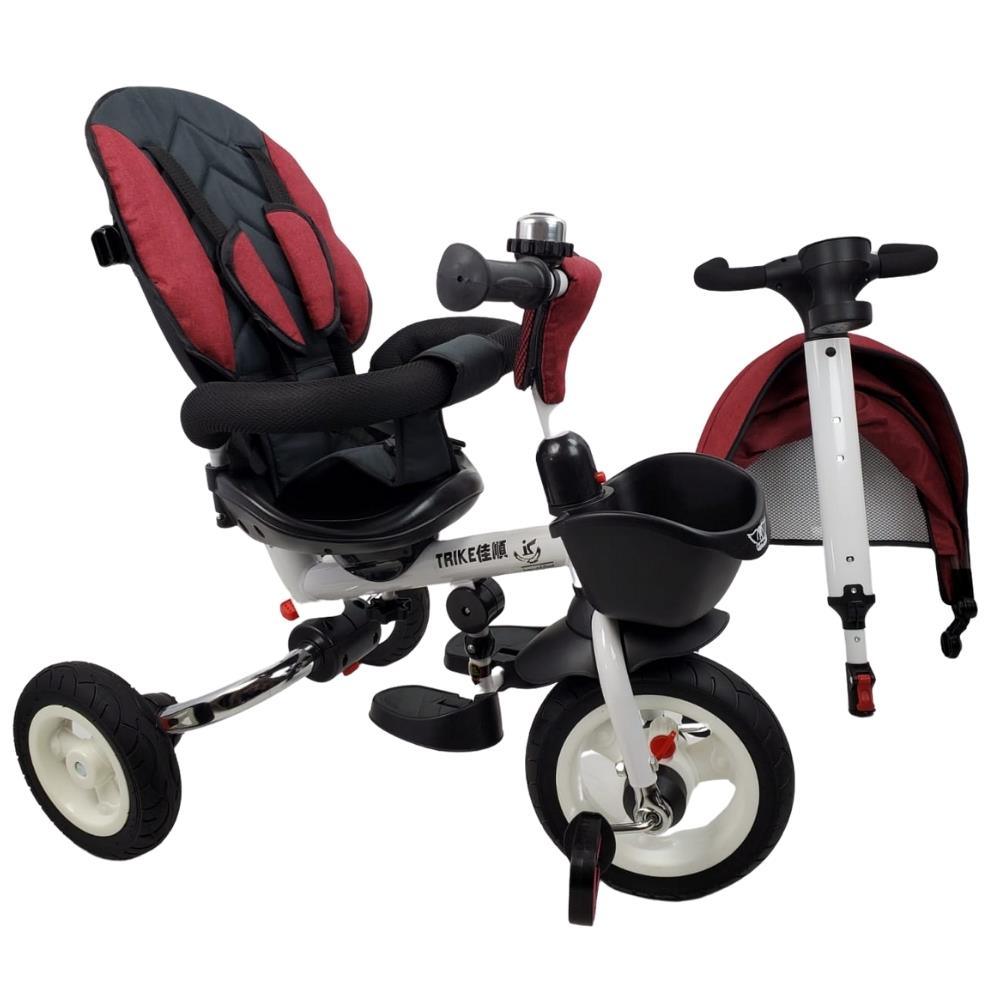 Deluxe Foldable Trike with Parent Control - Maroon - Aussie Baby