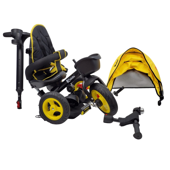 Deluxe Foldable Trike with Parent Control - Yellow - Aussie Baby