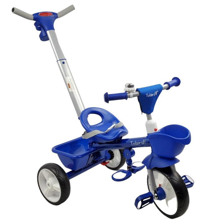 Kids Triangular Trike with Push Handle - Blue - Aussie Baby