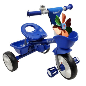 Kids Triangular Trike with Push Handle - Blue - Aussie Baby