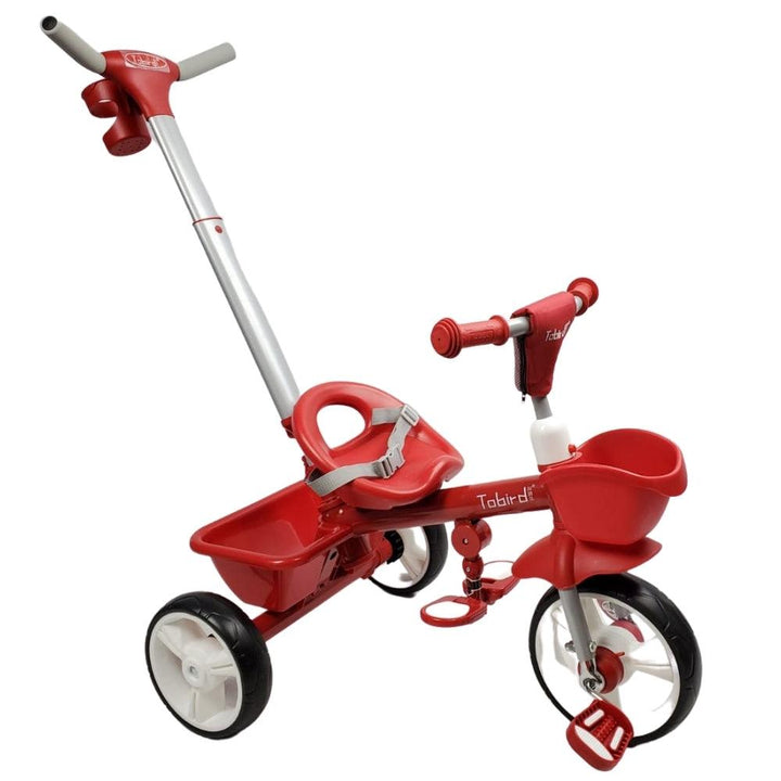 Kids Triangular Trike with Push Handle - Red - Aussie Baby