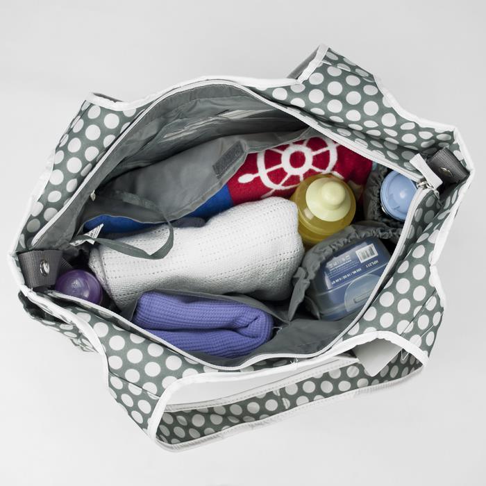 Bellotte Tote Nappy Bag - Grey White Dots - Aussie Baby