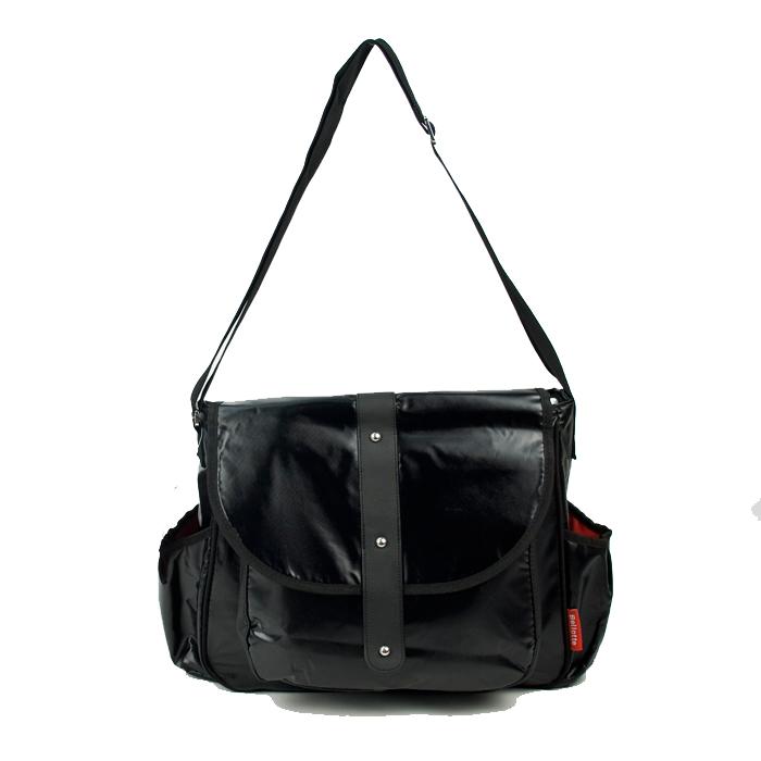 Bellotte Satchel Nappy Bag - Shiny Black - Aussie Baby