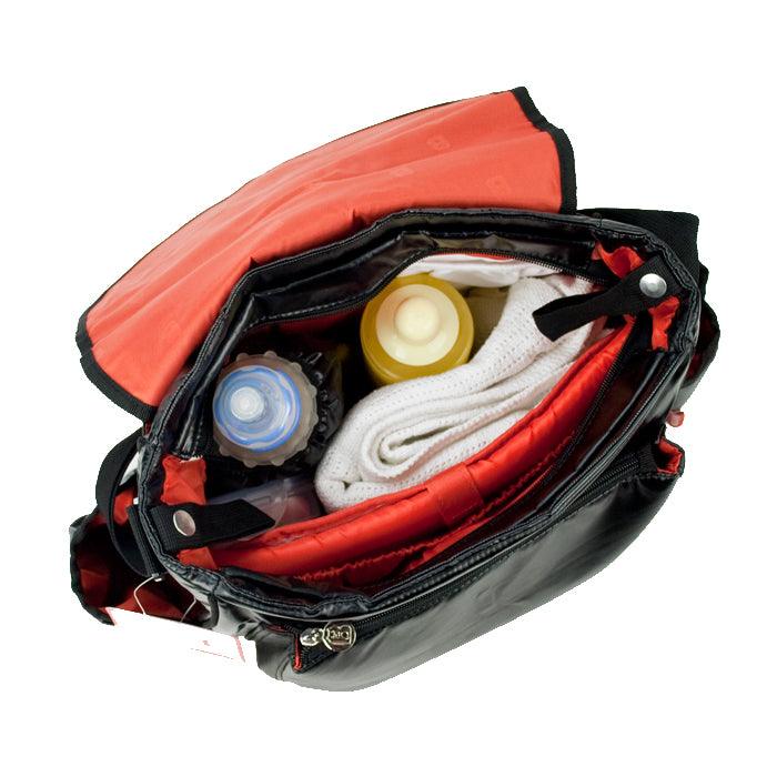 Bellotte Satchel Nappy Bag - Shiny Black - Aussie Baby
