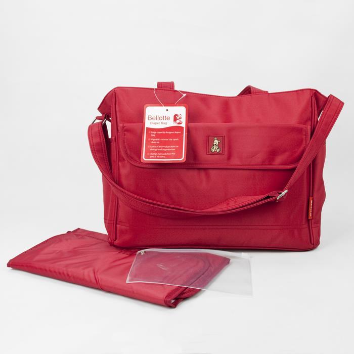 Bellotte Bear Tote Nappy Bag - Red - Aussie Baby