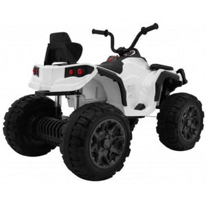 Kids 12V Quad Bike with EVA Wheels - White - Aussie Baby