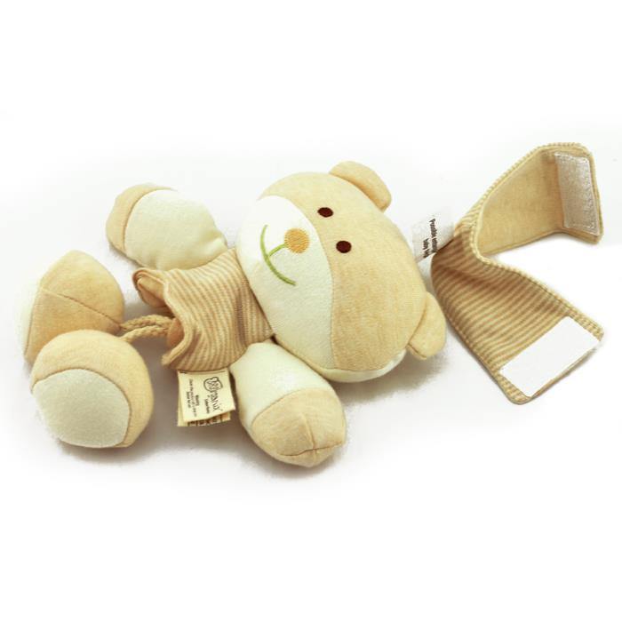 123 Grow Organix Cotton Buddy Pull String Nursery Musical Toy - Bear - Aussie Baby