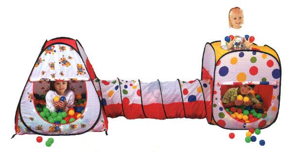 Wonder Castle Play Tent Ball House and Tunnel with 200 Soft Balls - Aussie Baby