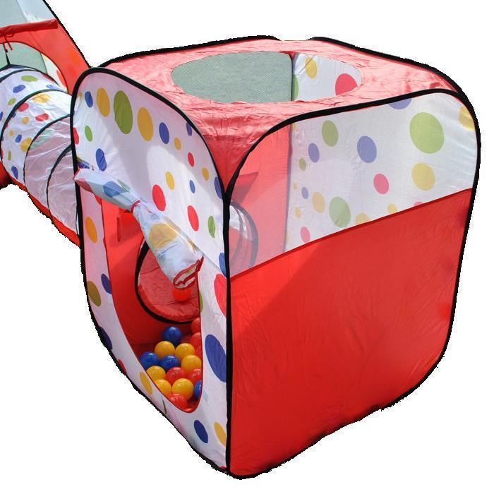 Wonder Castle Play Tent Ball House and Tunnel with 200 Soft Balls - Aussie Baby