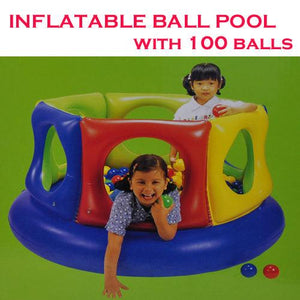 Inflatable Water Ball Pool with 100 Soft Balls - Aussie Baby