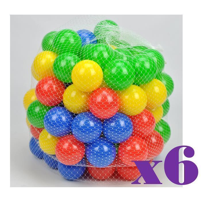 6 Packs - 100 Colour Plastic Soft Play Balls - Package Deal - Aussie Baby
