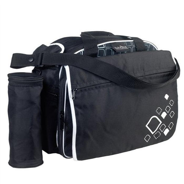 Out & About Carry All Travel Nappy Bag w/ Thermal Bottle Holder - Black - Aussie Baby
