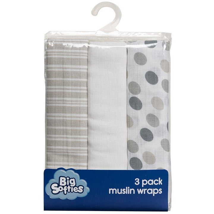 Big Softies Muslin Wraps 3-Pack Unisex - Aussie Baby