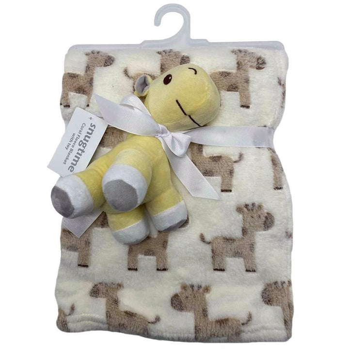 Snugtime Coral Fleece Blanket with Toy - Giraffe - Aussie Baby