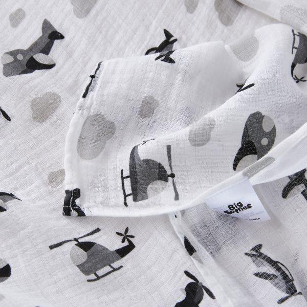 Big Softies Pre-Washed 2 pack Muslin Wraps - Cloud - Aussie Baby