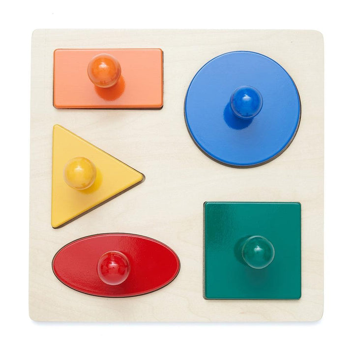 5 Shape Puzzle and Play - Montessori Geometric Puzzles - Aussie Baby