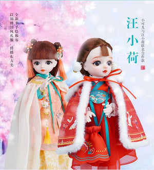 Little Kurhn Wang Xiao He Series BJD Doll - Winter Red Cape Cloak Style - Aussie Baby