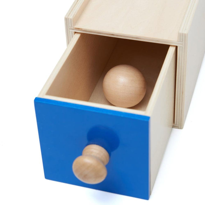 Object Permanence Box With Draw & Ball - Wooden Montessori Toys - Aussie Baby
