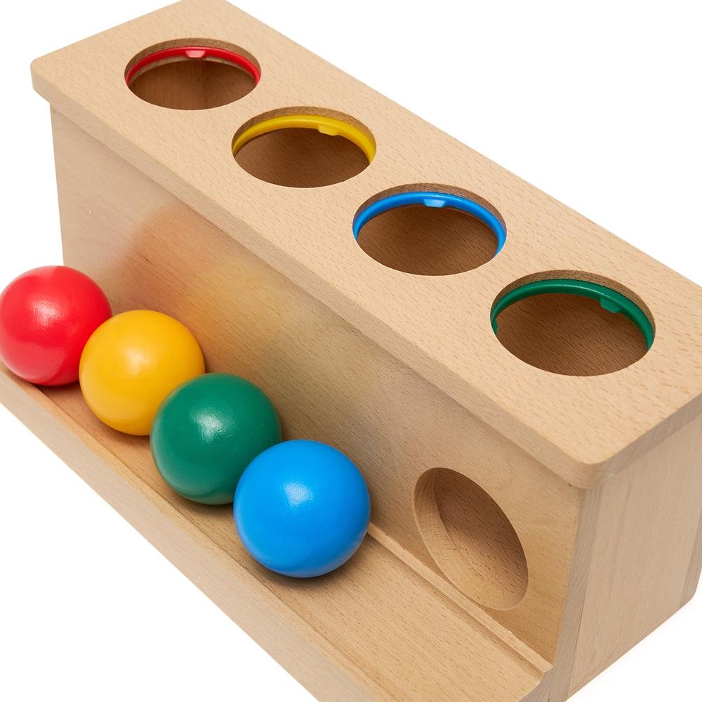 Object Permanence Coloured Ball Push Toy - Aussie Baby