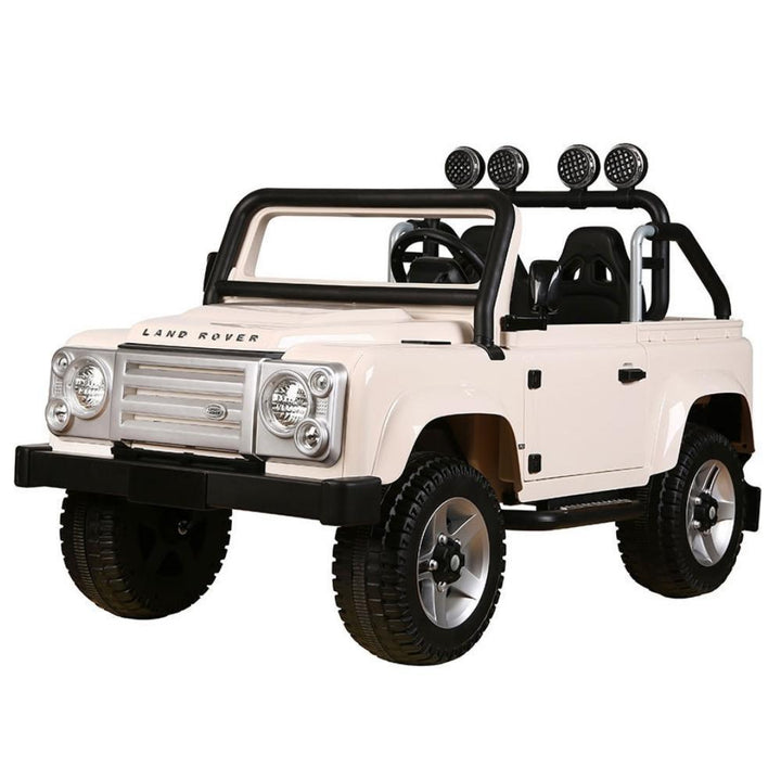 Land Rover Defender Kids 12V Battery Ride-On Car - White - Aussie Baby
