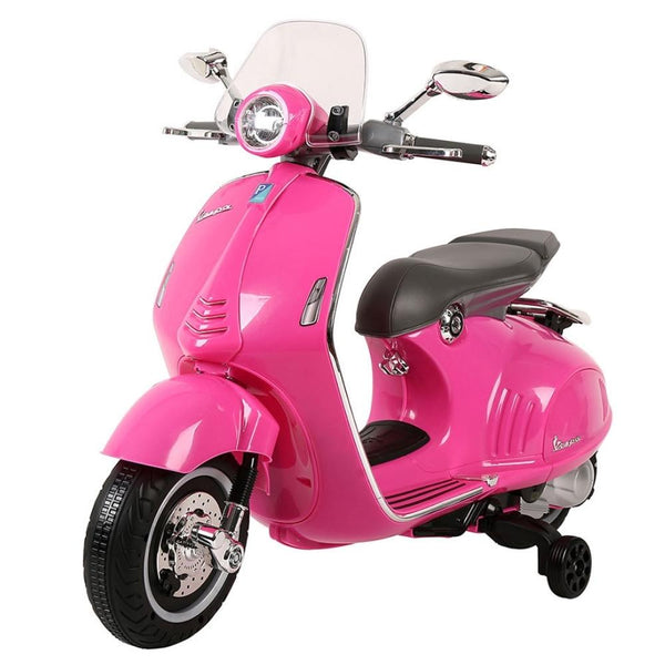 Vespa Licensed 6V Kids Ride On Motorbike - Pink - Aussie Baby