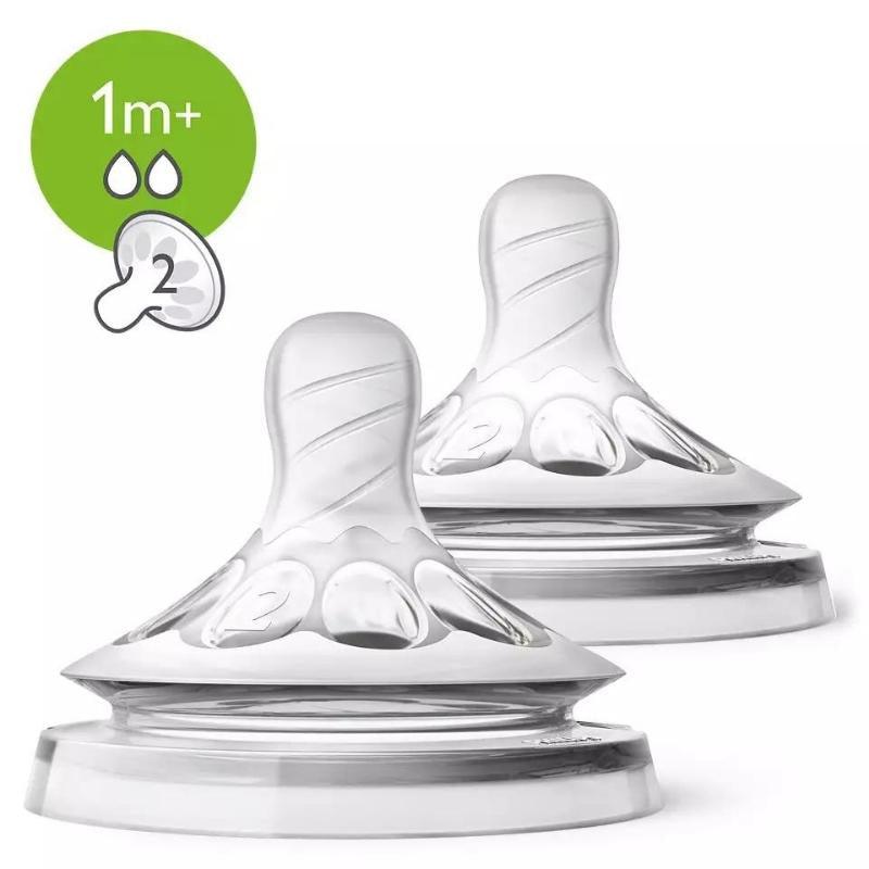 Philips Avent Slow Flow Natural Teat 1m+ (2 pack) - Aussie Baby