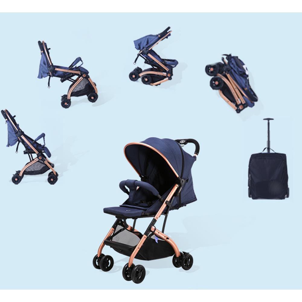 Aussie Baby Smart Travel Pram - Blue - Aussie Baby