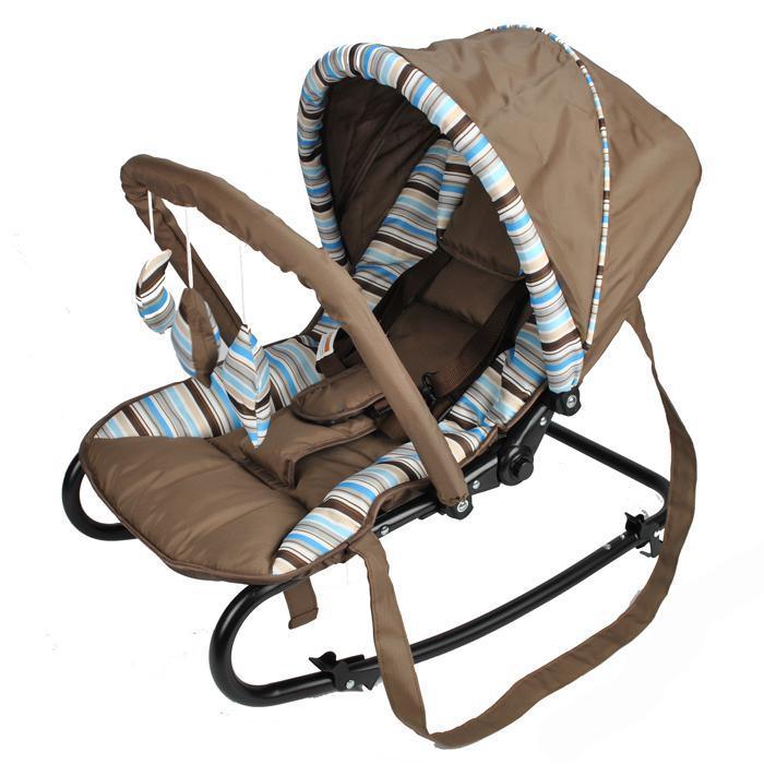 Harmony Baby Rocker with Canopy & Toys - Cofee Brown - Aussie Baby