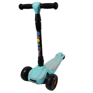 Super Max Kids Foldable Scooter with Flashing Wheels - Aqua - Aussie Baby