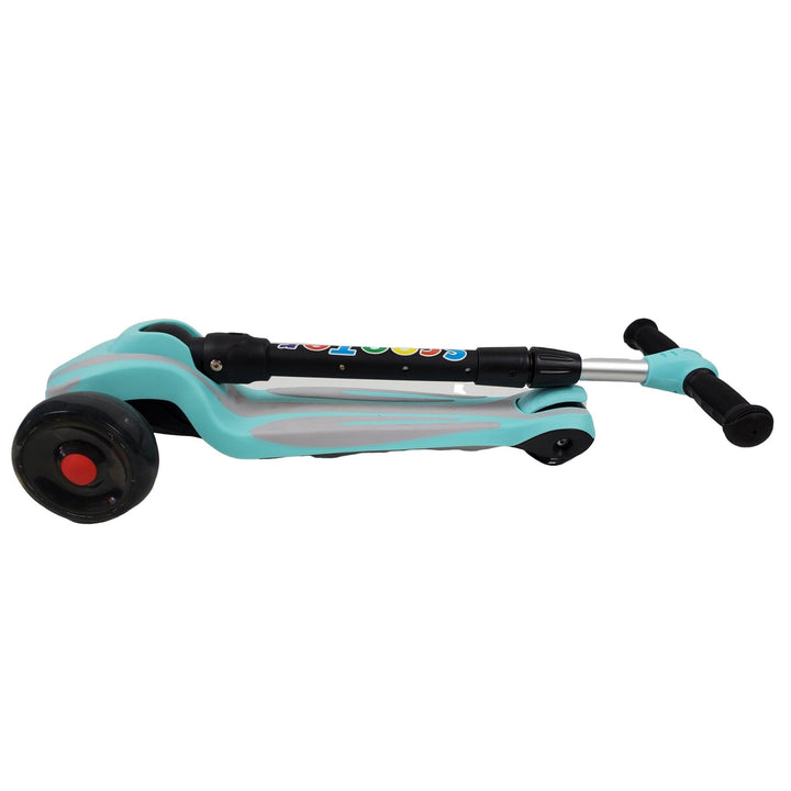 Super Max Kids Foldable Scooter with Flashing Wheels - Aqua - Aussie Baby