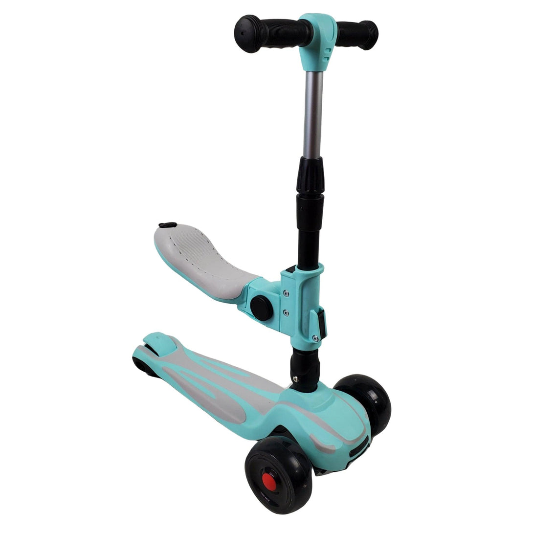Super Max 2-in-1 Kids Foldable Scooter & Ride On - Aqua - Aussie Baby
