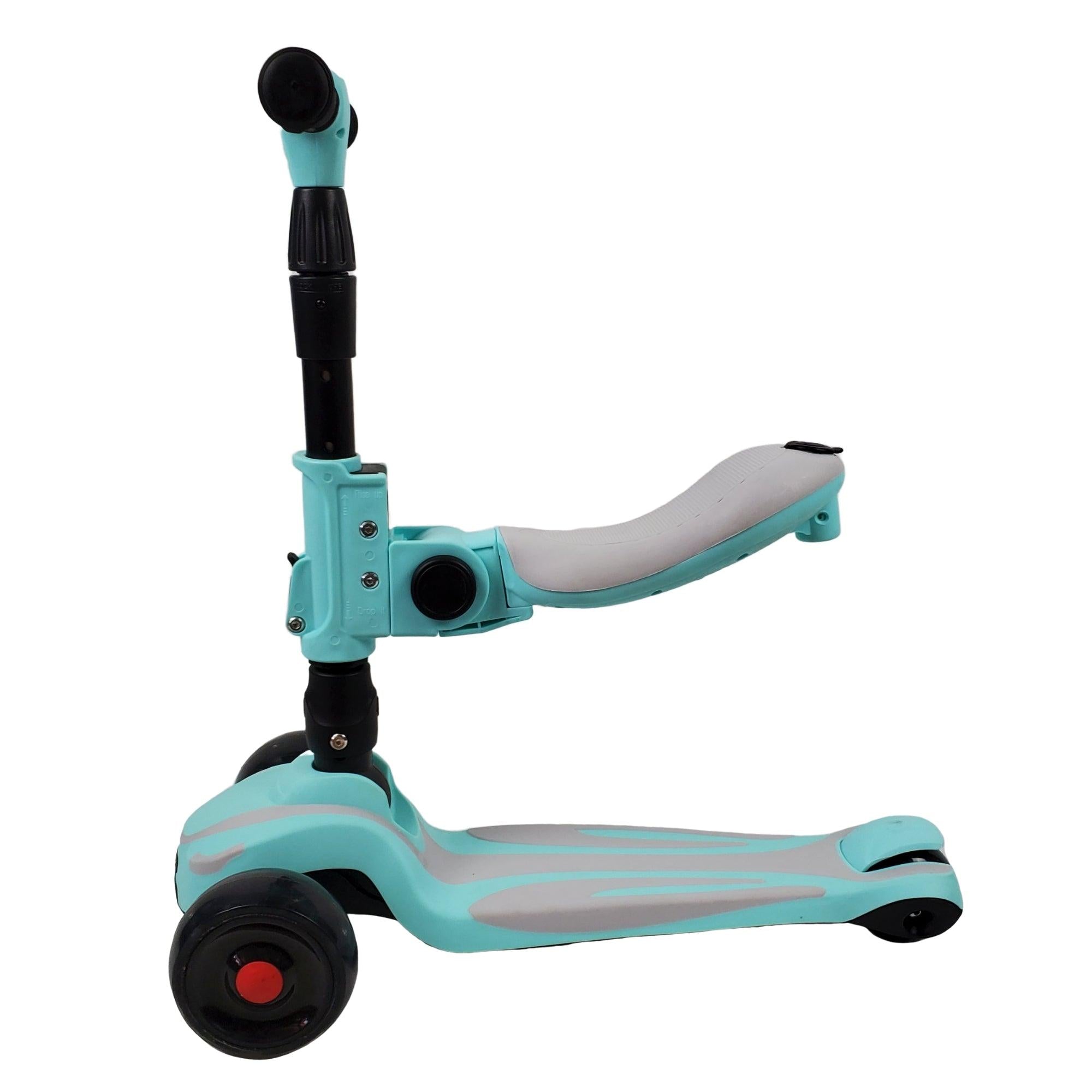 Super Max 2-in-1 Kids Foldable Scooter & Ride On - Aqua - Aussie Baby