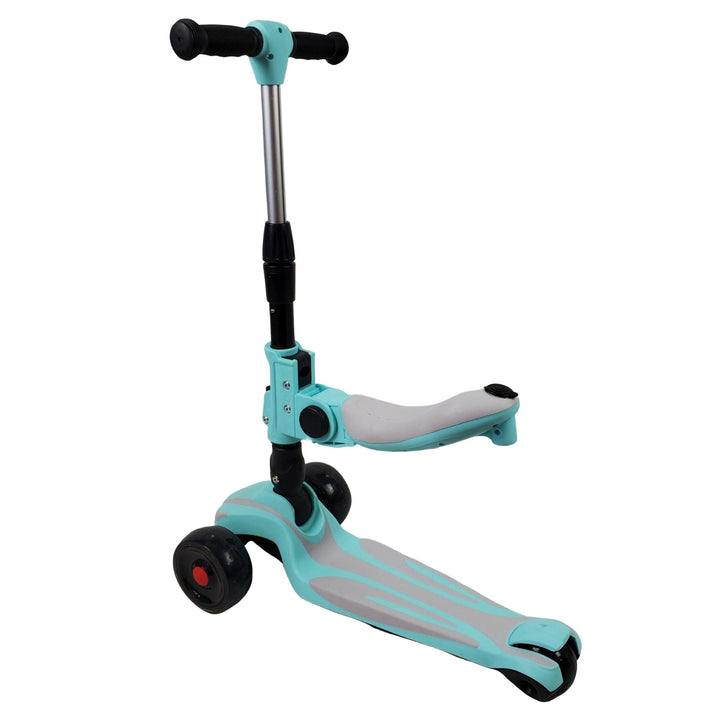 Super Max 2-in-1 Kids Foldable Scooter & Ride On - Aqua - Aussie Baby