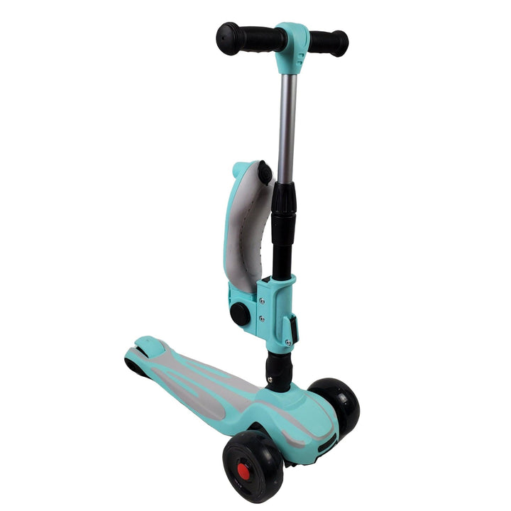 Super Max 2-in-1 Kids Foldable Scooter & Ride On - Aqua - Aussie Baby