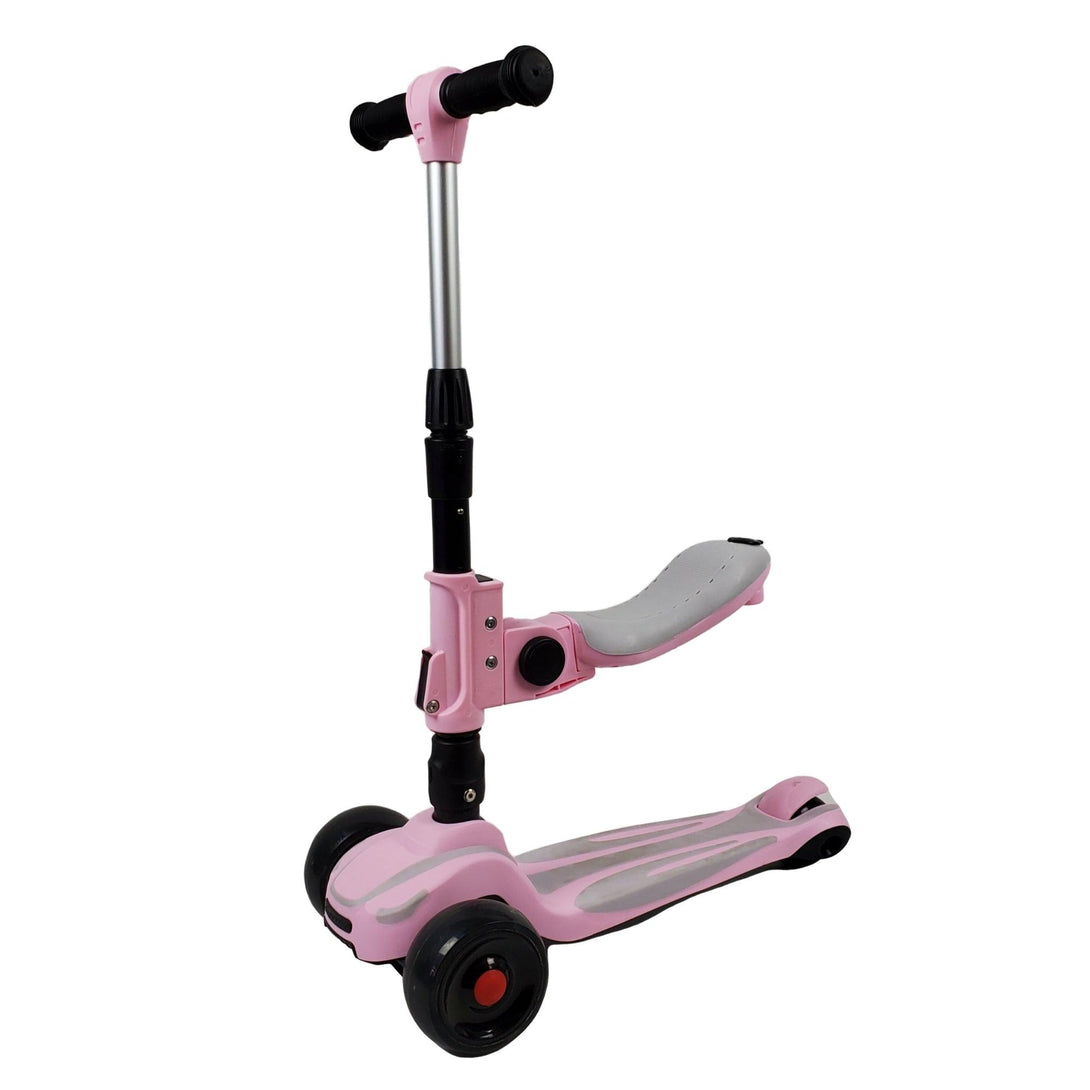Super Max 2-in-1 Kids Foldable Scooter & Ride On - Pink - Aussie Baby