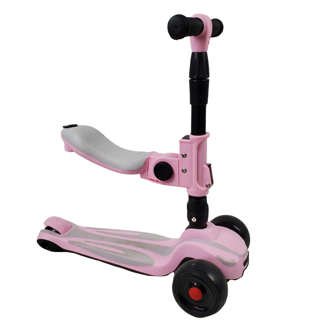 Super Max 2-in-1 Kids Foldable Scooter & Ride On - Pink - Aussie Baby