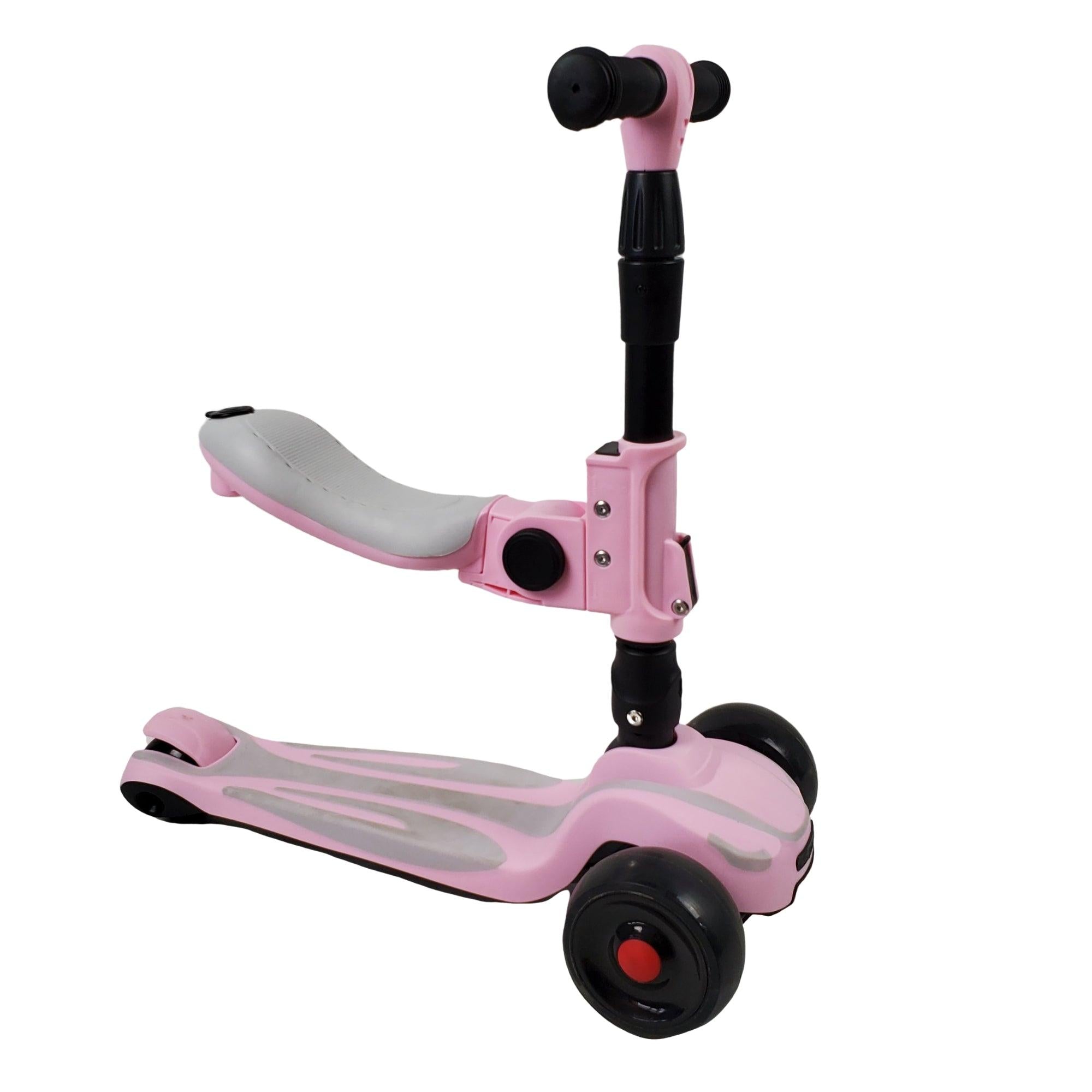 Super Max 2-in-1 Kids Foldable Scooter & Ride On - Pink - Aussie Baby
