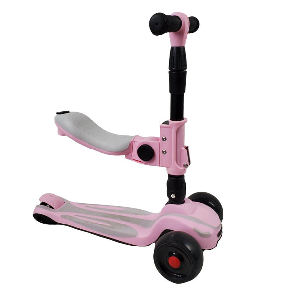 Super Max 2-in-1 Kids Foldable Scooter & Ride On - Pink - Aussie Baby