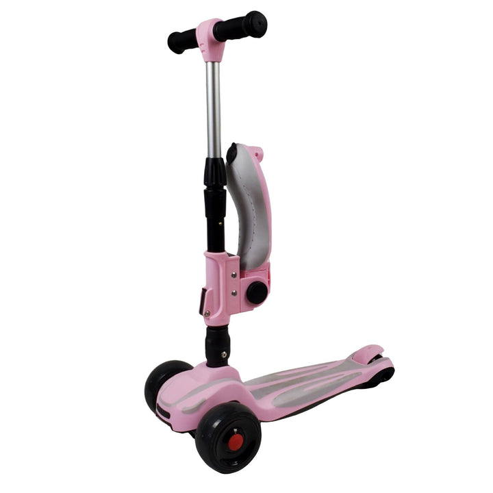 Super Max 2-in-1 Kids Foldable Scooter & Ride On - Pink - Aussie Baby