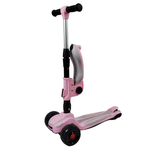 Super Max 2-in-1 Kids Foldable Scooter & Ride On - Pink - Aussie Baby