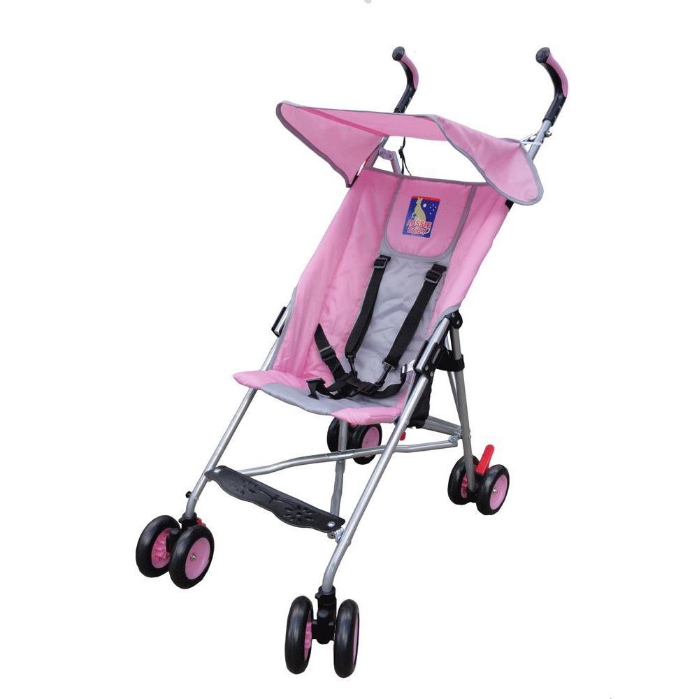 Aussie Baby Quick & Easy Umbrella Fold Simple Stroller - Pink - Aussie Baby