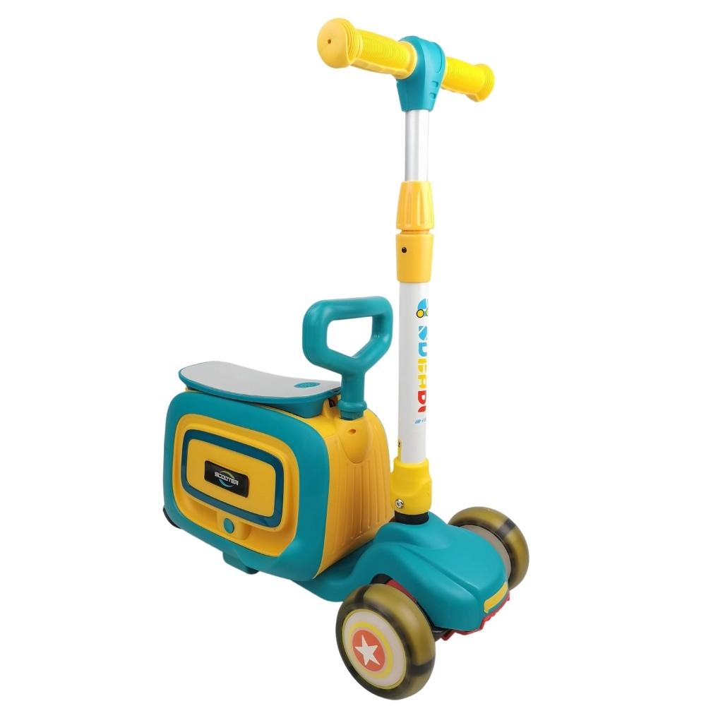 Supermax 3-in-1 Kids Foldable Scooter with Mini Suitcase - Blue - Aussie Baby