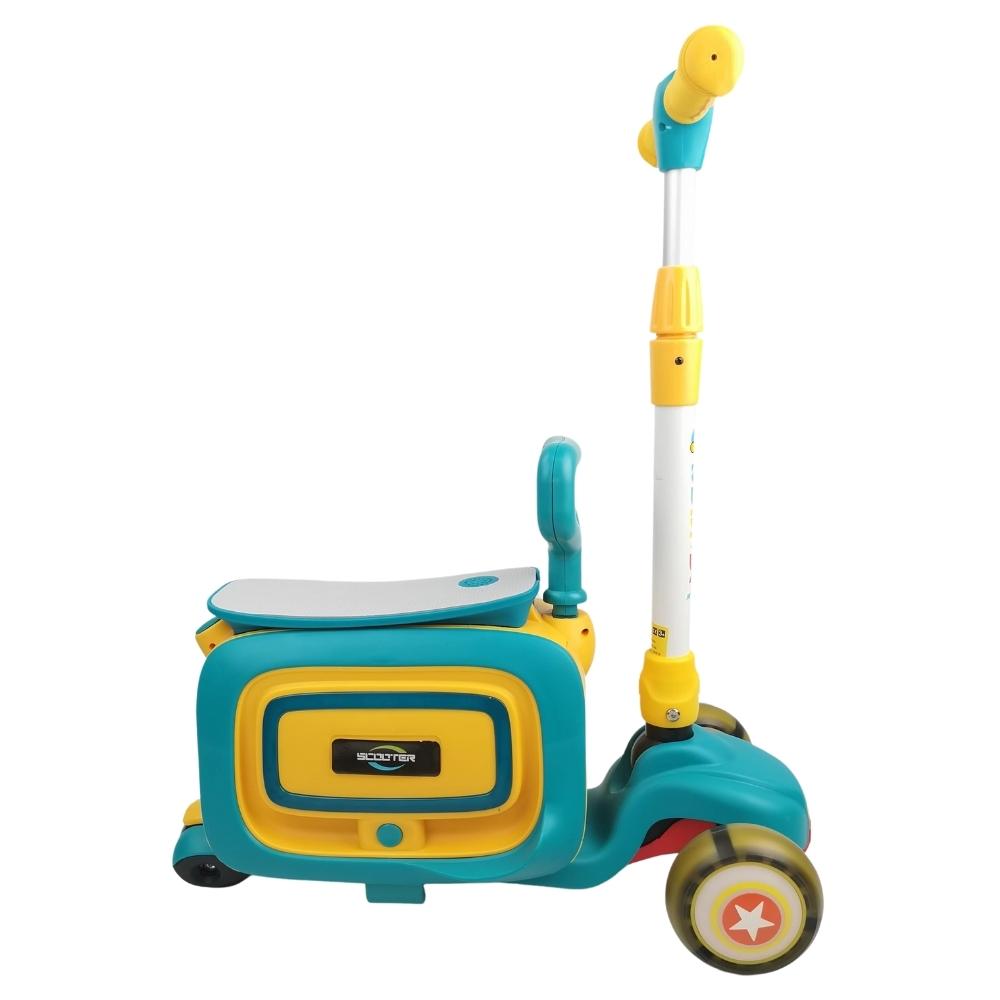 Supermax 3-in-1 Kids Foldable Scooter with Mini Suitcase - Blue - Aussie Baby