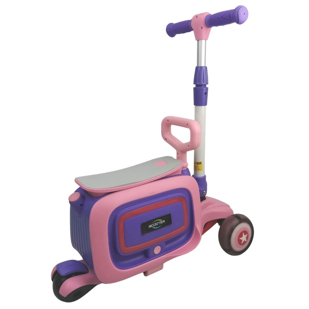 Supermax 3-in-1 Kids Foldable Scooter with Mini Suitcase - Pink - Aussie Baby