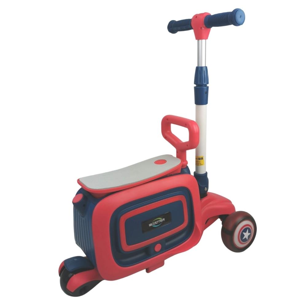 Supermax 3-in-1 Kids Foldable Scooter with Mini Suitcase - Red - Aussie Baby