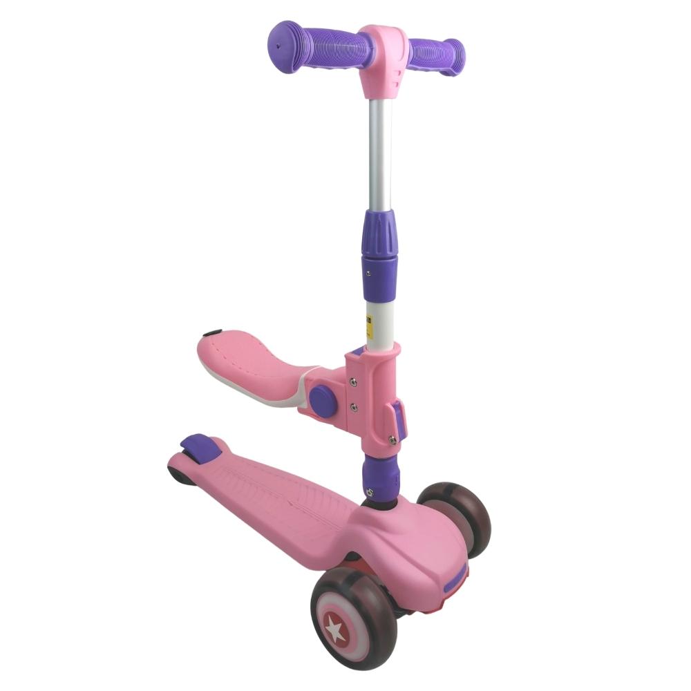 Supermax 2-in-1 Kids Foldable Scooter & Ride On - Pink - Aussie Baby