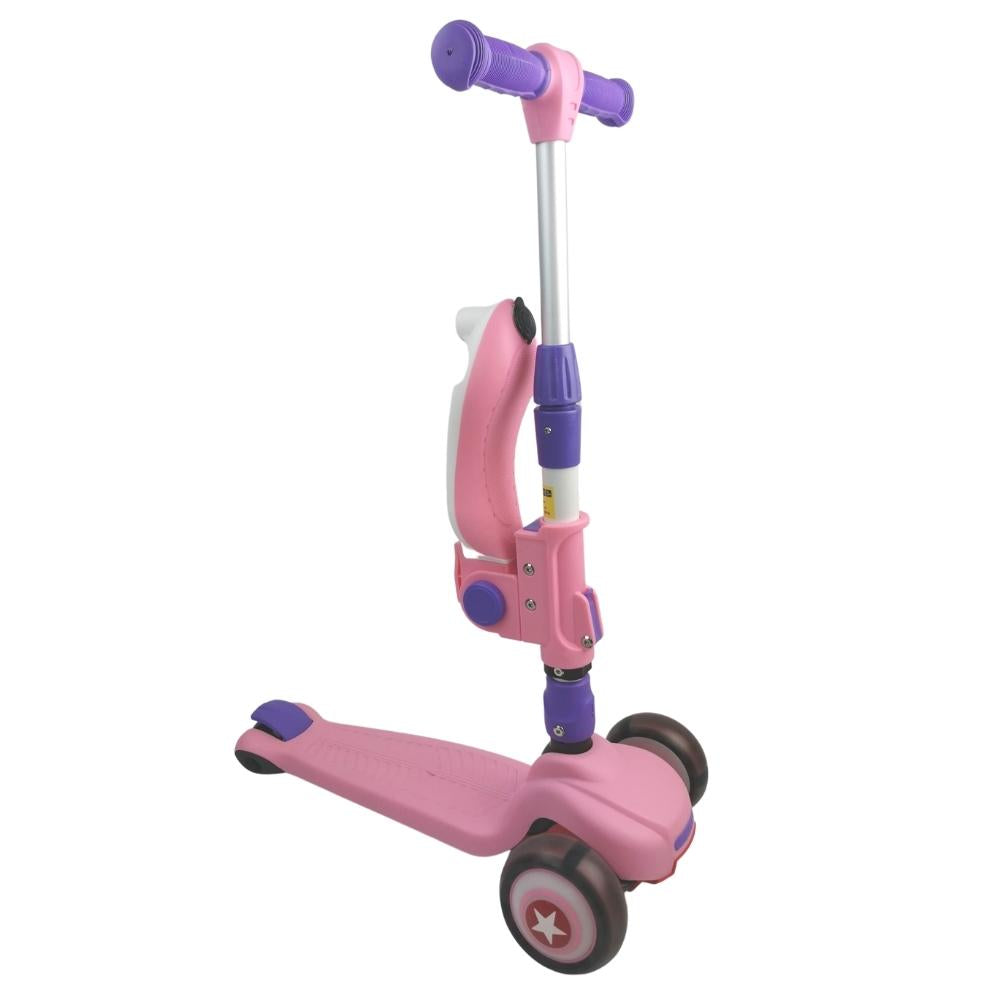 Supermax 2-in-1 Kids Foldable Scooter & Ride On - Pink - Aussie Baby