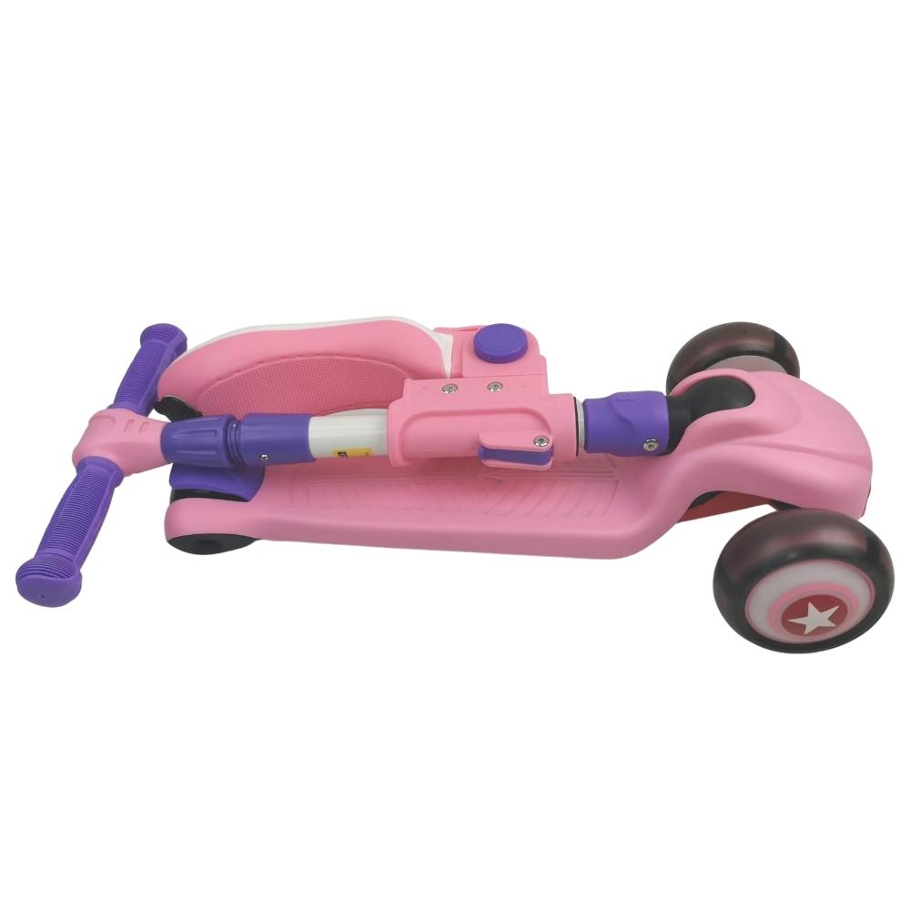 Supermax 2-in-1 Kids Foldable Scooter & Ride On - Pink - Aussie Baby